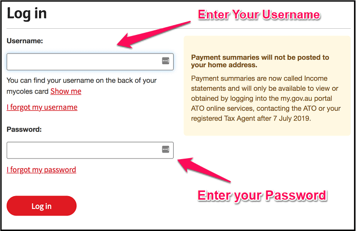 My Coles Payslip Login